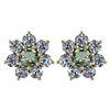 Image 1 : Certified 1.86 Ctw Green Amethyst And Diamond 18K Yello