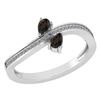 Certified 0.50 Ctw Smoky Quarzt And Diamond 14k White G