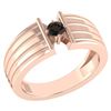 Certified 0.20 Ctw Smoky Quartz Solitaire Ring 18K Rose