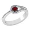 Certified 1.30 Ctw Garnet And Diamond 14k White Gold Ha