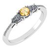 Certified 0.77 Ctw Citrine And Diamond 14k White Gold H