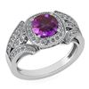 Certified 1.58 Ctw Amethyst And Diamond Wedding/Engagem