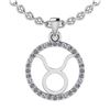 Certified 0.16 Ctw SI2/I1 Diamond 14K White Gold Zodiac