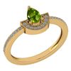 Image 1 : Certified 0.64 Ctw Peridot And Diamond 14k Yellow Gold