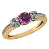 Certified 1.06 Ctw Amethyst And Diamond Wedding/Engagem