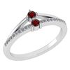 Certified 0.22 Ctw Garnet And Diamond 14k White Gold Ha