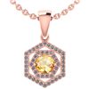 Certified 0.69 Ctw Citrine And Diamond 18K Rose Gold Hl