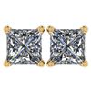 Certified 2.00 Ctw Diamond 14K Yellow Gold Stud Earring