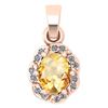 Certified 0.38 Ctw Citrine And Diamond 14k Rose Gold Si