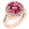 Certified 3.65 Ctw Pink Tourmaline And Diamond VS/SI1 F
