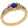 Certified 0.79 Ctw SI2/I1 Blue Sapphire And Diamond 14K