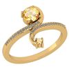 Certified 0.85 Ctw Citrine And Diamond 14k Yellow Gold