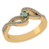 Certified 0.61 Ctw Green Amethyst And Diamond 18K Yello