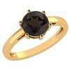 Certified 1.00Ctw Genuine Smoky Quarzt 14k Yellow Gold