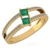 Image 1 : Certified 0.60 Ctw Emerald And Diamond 14k Yellow Gold