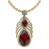 Certified 7.50 Ctw Garnet And Diamond Pear shape Neckla
