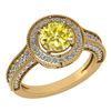 Certified 1.71 Ctw Treated Fancy Yellow Diamond 14K Yel