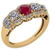 Certified 1.42 Ctw Ruby And Diamond VS/SI1 Halo Ring 14
