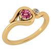 Certified 0.28 Ctw Pink Tourmaline And Diamond VS/SI1 1