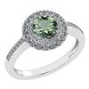 Certified 1.28 Ctw Green Amethyst And Diamond 14k Yello
