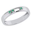 Certified 0.03Ctw Genuine Emerald 14k White Gold Band