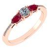 Certified 0.77 Ctw Ruby And Diamond 14k Rose Gold Halo