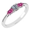 Certified 0.77 Ctw Pink Tourmaline And Diamond 14k Whit