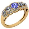 Certified 1.42 Ctw Tanzanite And Diamond VS/SI1 Halo Ri