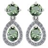 Certified 2.19 CTW Green Amethyst And Diamond 14k White