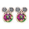 Certified 3.14 Ctw Mystic Topaz And Diamond VS/SI1 Earr