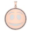 Certified 1.00 Ctw Diamond Smiley 18K Rose Gold Pendant