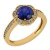 Certified 1.47 Ctw Blue Sapphire And Diamond VS/SI1 Eng