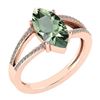 Certified 2.20 Ctw Green Amethyst And Diamond VS/SI1 Ri