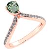 Certified 0.97 Ctw Green Amethyst And Diamond 14k Rose