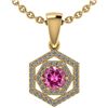 Certified 0.69 Ctw Pink Tourmaline And Diamond 18K Yell