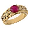 Image 1 : Certified 1.57 Ctw Ruby And Diamond Wedding/Engagement