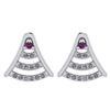 Image 1 : Certified 0.15 Ctw Amethyst And Diamond 14k White Gold