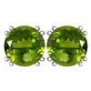 Certified 6.00 Ctw Genuine Peridot 14K White Gold Stud