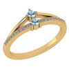 Certified 0.22 Ctw Aquamarine And Diamond 14k Yellow Go