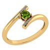 Image 1 : Certified 0.27 Ctw Peridot And Diamond 14k Yellow Gold