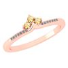 Image 1 : Certified 0.13 Ctw Citrine And Diamond 14k Rose Gold Ha