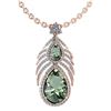 Image 1 : Certified 7.50 Ctw Green Amethyst And Diamond Pear shap