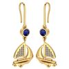 Image 1 : Certified 0.63 Ctw Blue Sapphire And Diamond VS/SI1 Shi