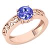 Image 1 : Certified 1.25 Ctw Tanzanite Solitaire Ring with Filigr