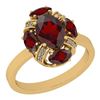 Image 1 : Certified 3.14 Ctw I2/I3 Garnet And Diamond 14K Yellow