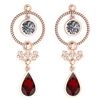 Image 1 : Certified 5.18 Ctw Garnet And Diamond SI2/I1 Dangling E