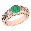 Image 1 : Certified 1.42 Ctw Emerald And Diamond Wedding/Engageme