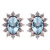 Image 1 : Certified 1.24 Ctw Aquamarine And Diamond 14k Rose Gold