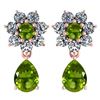 Image 1 : Certified 4.86 Ctw Peridot And Diamond 18K Rose Gold Ha