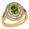 Image 1 : Certified 1.66 Ctw Peridot And Diamond 14k Yellow Gold